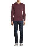 Interlock Long-Sleeve Cashmere Sweater, Burgundy