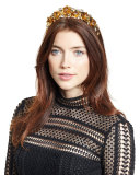 Magdalena Rose Crown Circlet, Crystal/Gold