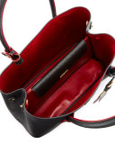 Saffiano Cuir Double Mini Tote Bag, Yellow (Sole)