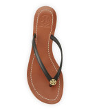 Terra Flat Logo Thong Sandal, Black