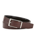 Reversible Leather Belt Boxed Gift Set, Black/Brown