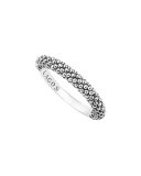 Silver Caviar Stackable Ring, Size 7