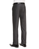 Parker Flat-Front Sharkskin Trousers, Navy