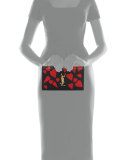 Kate Monogram Heart-Patch Clutch Bag, Black/Red
