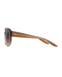Patchett Universal-Fit Butterfly Sunglasses, Sandstone/Smoky Topaz
