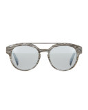 I-Plastik Brushed Brow-Bar Sunglasses, Gray