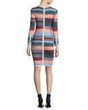 Lynn Metallic-Striped Knit Dress