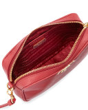 Small Saffiano Camera Crossbody Bag, Red (Fuoco)