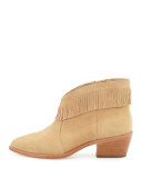 Makena Suede Fringe Bootie, Buff