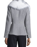 Wool-Cashmere Coat w/Removable Fox Fur Collar