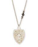 Champagne Diamond Cravelli Shield Pendant Necklace, 16"L