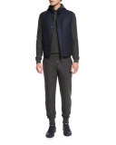 Premium Cashmere Drawstring Jogger Pants, Gray