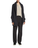 Ribbed Cardigan-Style Car Coat