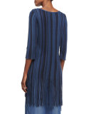 Midnight Blues Long Tunic with Fringe