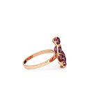 Wavy Rhodolite & Diamond Ring, Size 6.5