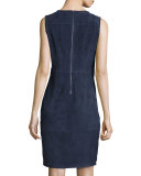 Annmarie Sleeveless Suede Sheath Dress