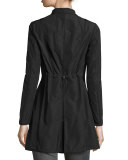 Argiela Hooded Smocked Coat, Black 