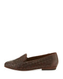 Nader Woven Leather Loafer, Tan