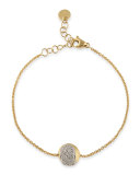 Tennis 18K Gold Pavé Diamond Ball Station Bracelet