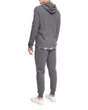 Racking Thermal-Stitch Drawstring Sweatpants, Heather Carbon