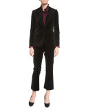 Velvet Cropped Pants, Noir