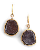 Geode & Diamond Drop Earrings