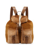 Springbok-Fur Suede Backpack, Brown/White (Talco)