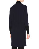 Long Bomber Techno Coat, Navy