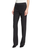 Mid-Rise Slim-Leg Pants, Black