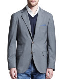 Fine-Gauge V-Neck Sweater, Plum