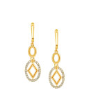 Affinity Double-Drop Oval Earrings with Diamonds