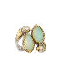 Sea Blue Agate Bypass Ring