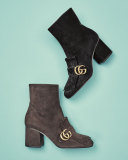 Marmont Suede 75mm Ankle Boot, Brown