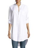 Mary Denim Tunic-Shirtdress, White