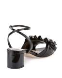 Ruffled Patent 45mm Sandal, Nero