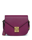Patricia Small Leather Crossbody Bag, Purple