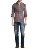 Wils Distressed Slim-Fit Denim Jeans, Blue