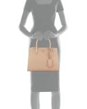 Saffiano Greca Medium Double-Zip Galleria Tote Bag