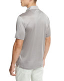 Mercerized Cotton Polo Shirt, Light Gray