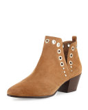 Rubin Suede Grommet Bootie, Beige