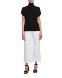 Alex Wide-Leg Crop Pants, White