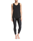 Shiny Moto Sport Leggings, Black