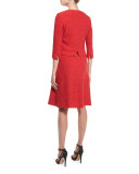 Cavalla Knit A-Line Skirt, Hibiscus/Multi
