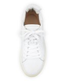 Bibi Butterfly Leather Low-Top Sneaker, White