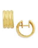 19k Gold Banded Hoop Earrings