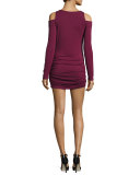 Kila Cold-Shoulder Jersey Dress, Burgundy