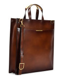 Edition Leather Tall Briefcase, Brown