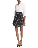 Polka-Dot Party Skirt, Black/White