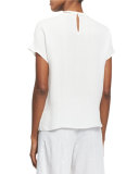 Chantal Embroidered Blouse W/ Removable Tassel 