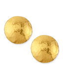 Lentil 24k Gold Round Stud Earrings